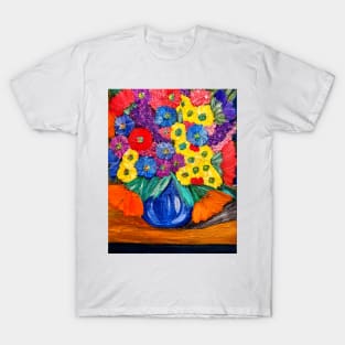 Bright and colorful abstract flowers T-Shirt